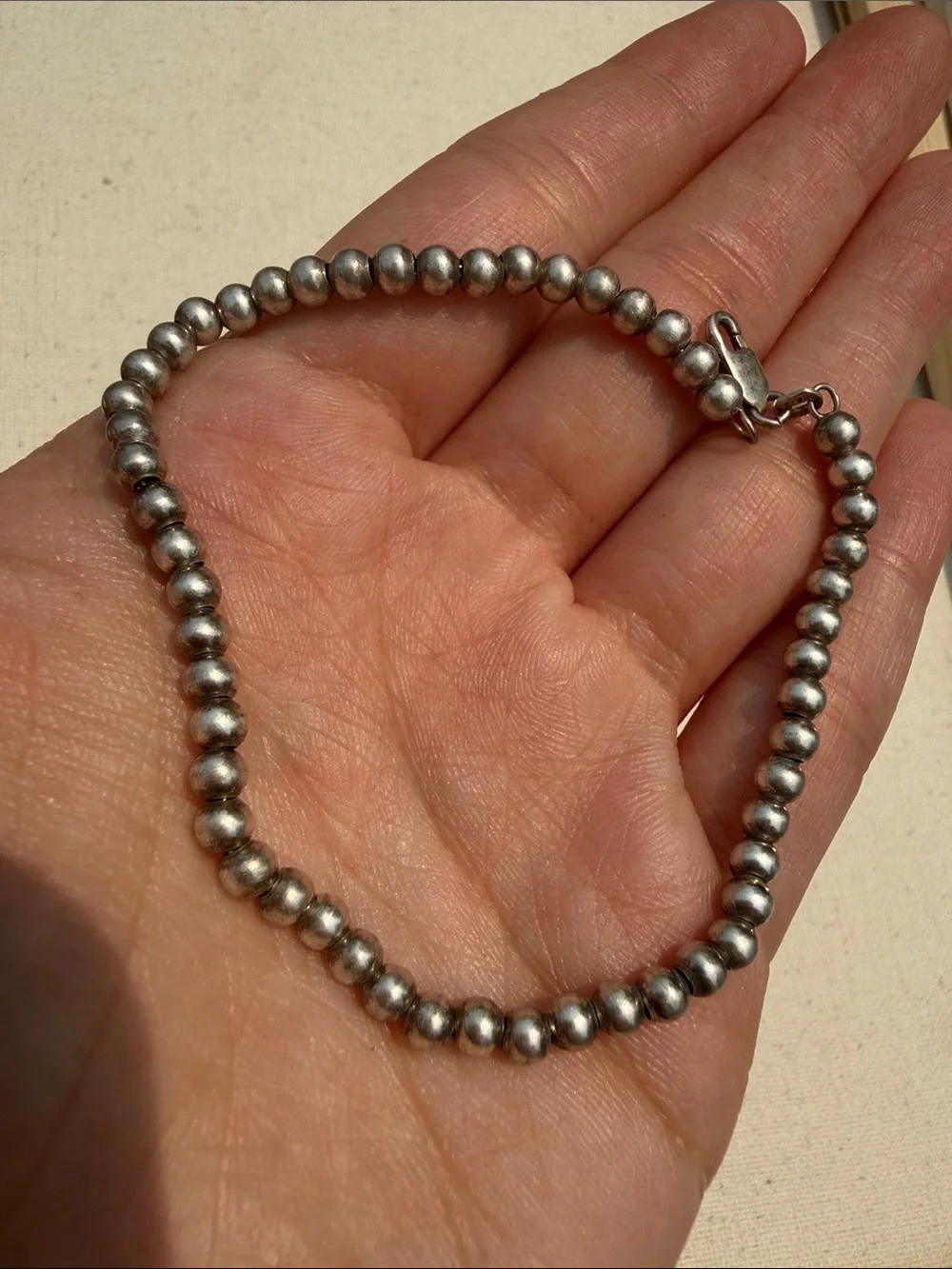 Sterling Silver 925 Italy Bead Bracelet size 8.25inch